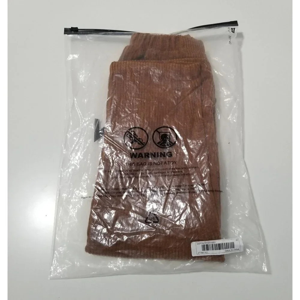 NEW SHEIN‎ Toddler Boys Slant Pockets Fake Button Pants Size 5Y Color Brown